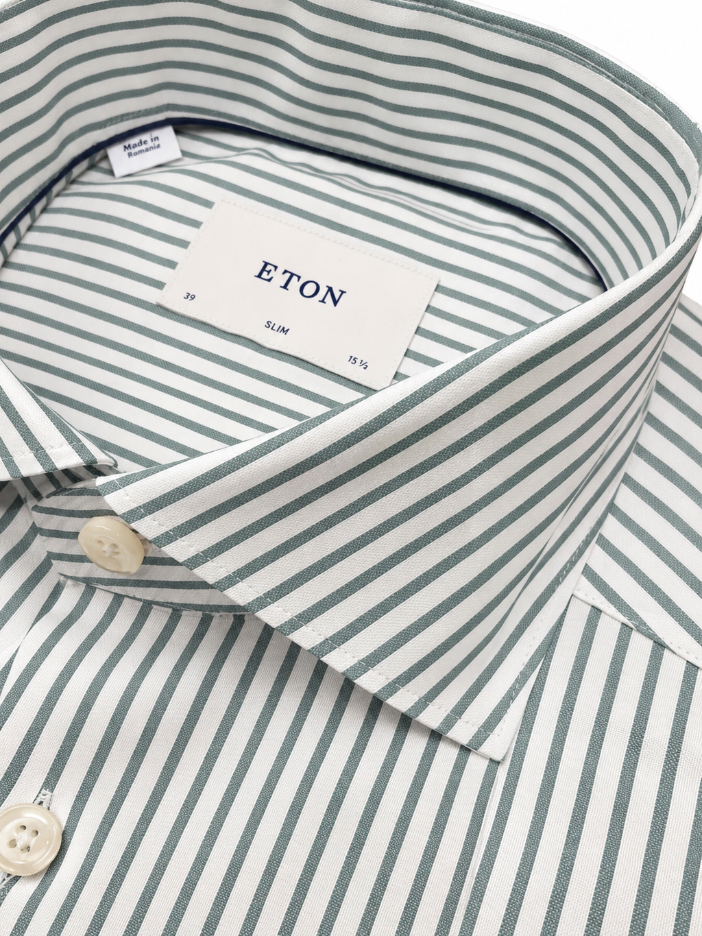 ETON | Striped Signature Oxford Shirt | Teal
