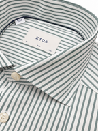 ETON | Striped Signature Oxford Shirt | Teal