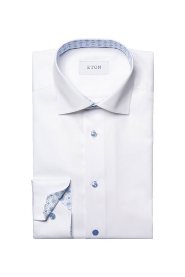 ETON White Shirt With Inner Tile Pattern