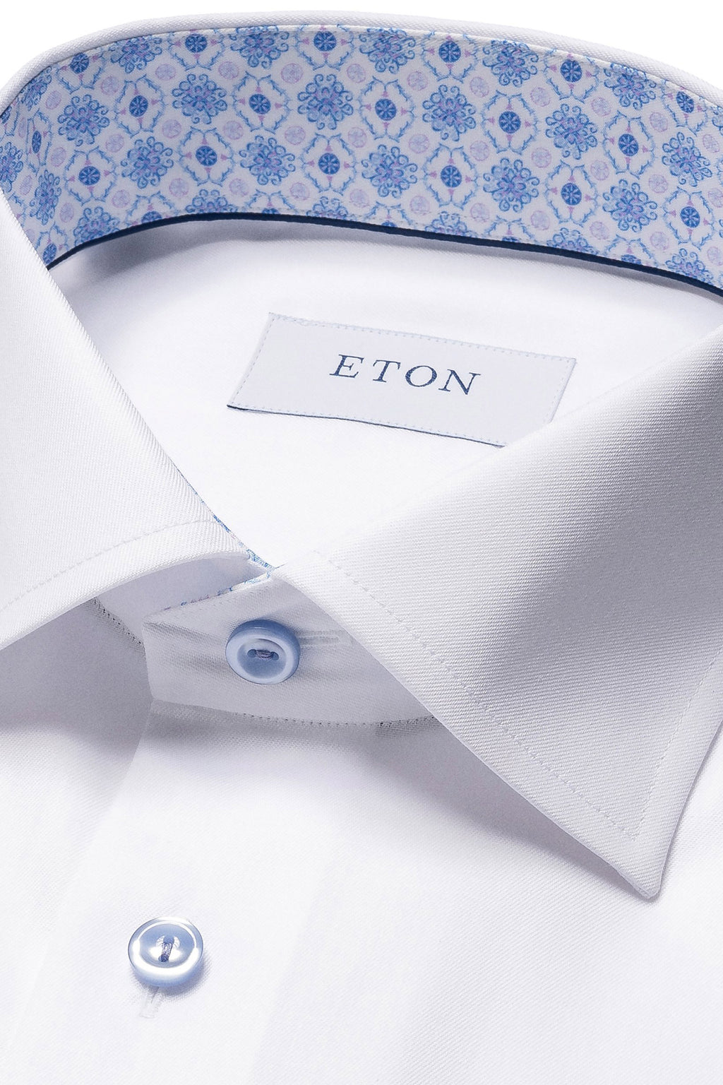 ETON | Contemporary Fit Shirt With Inner Tile Pattern | White