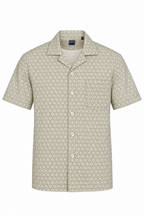FEDELI | Patterned Bowling Shirt | Pale Green