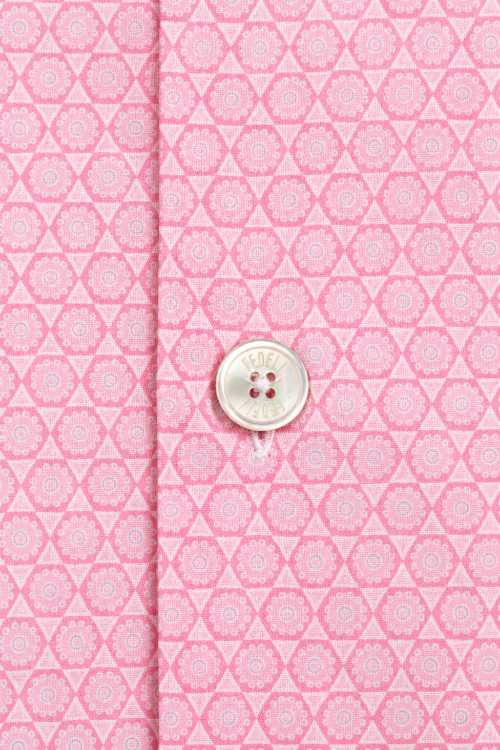 FEDELI | Patterned Bowling Shirt | Pink