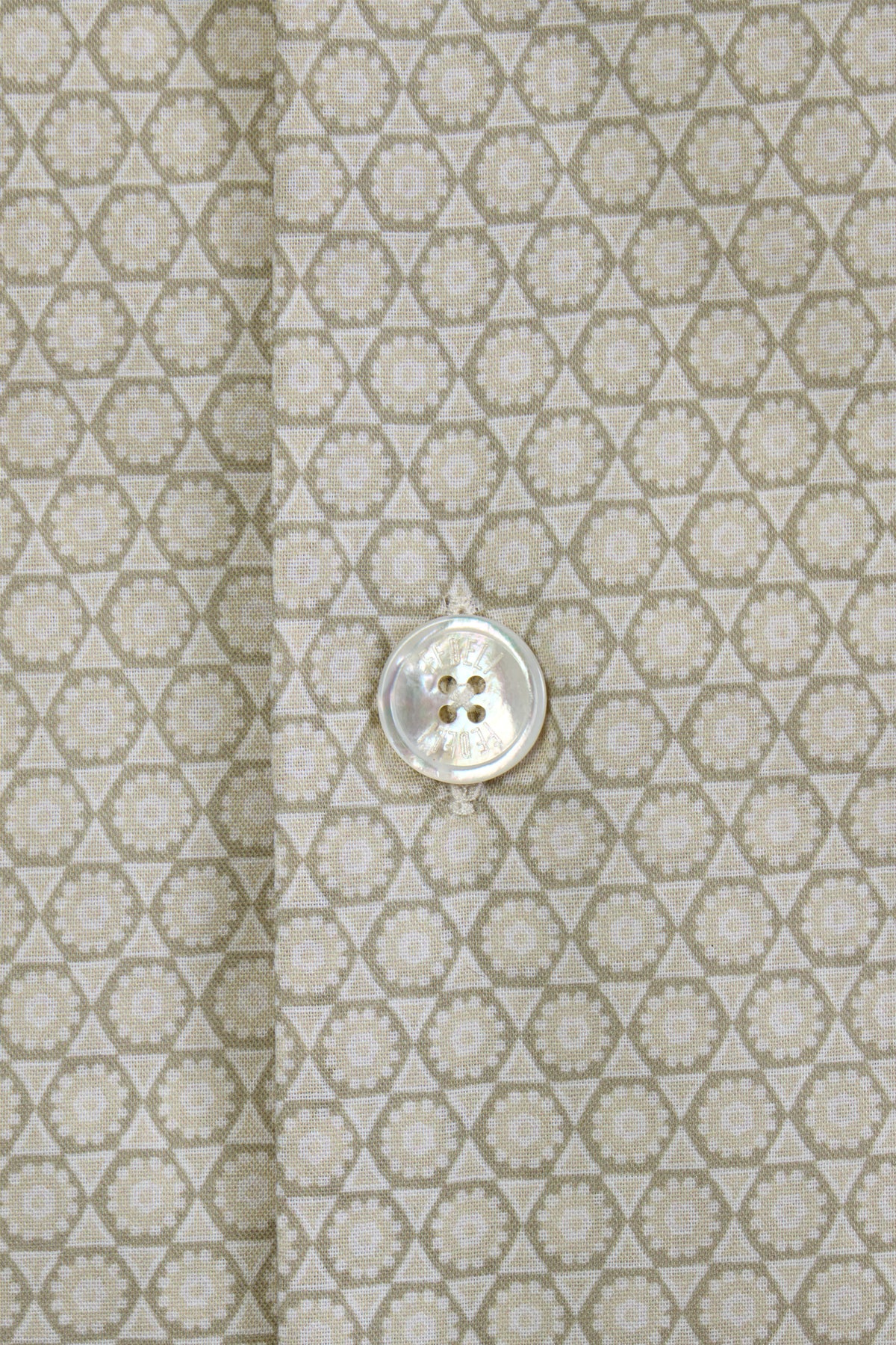 FEDELI | Patterned Bowling Shirt | Pale Green