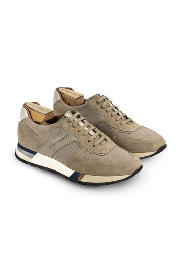 FRATELLI ROSSETTI Beige Suede & Canvas Sneaker