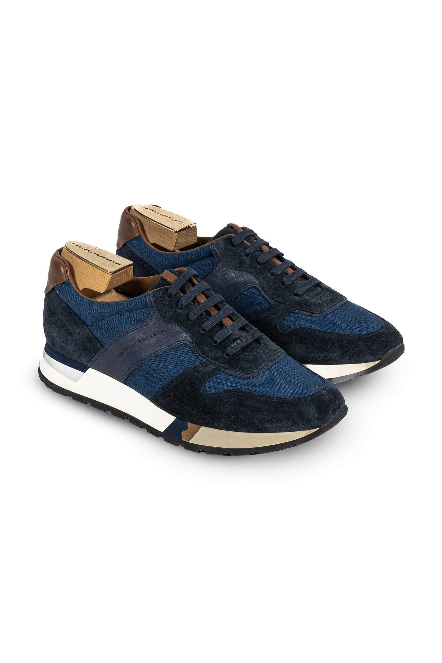 FRATELLI ROSSETTI Dark Blue Suede \u0026 Canvas Sneaker — Mitchell Ogilvie