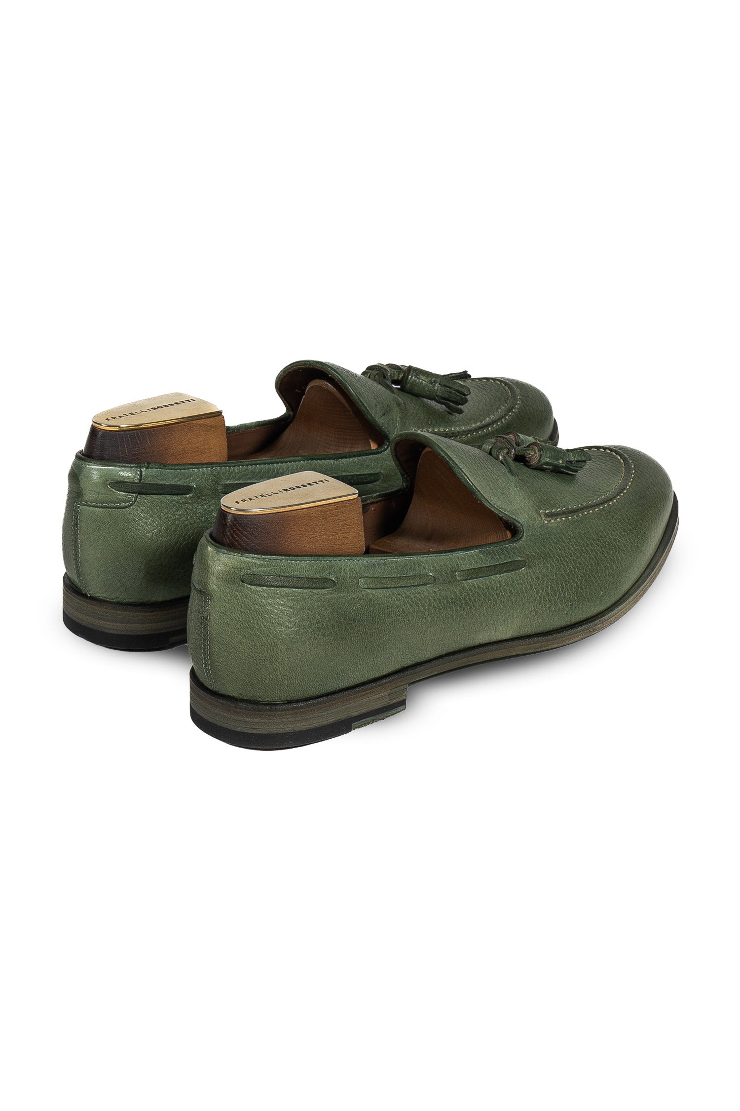 FRATELLI ROSSETTI | Tumbled Leather Loafer With Tassel | Green
