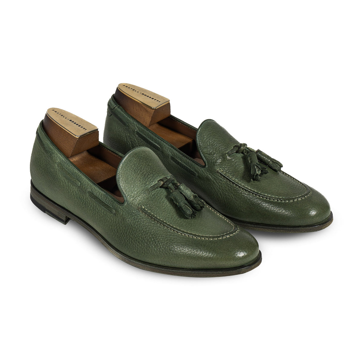 YUKETEN leather tassel loafer shoes 7C 緑 YUKETEN leather tassel