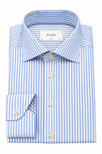 ETON | Striped Signature Oxford Shirt | Blue