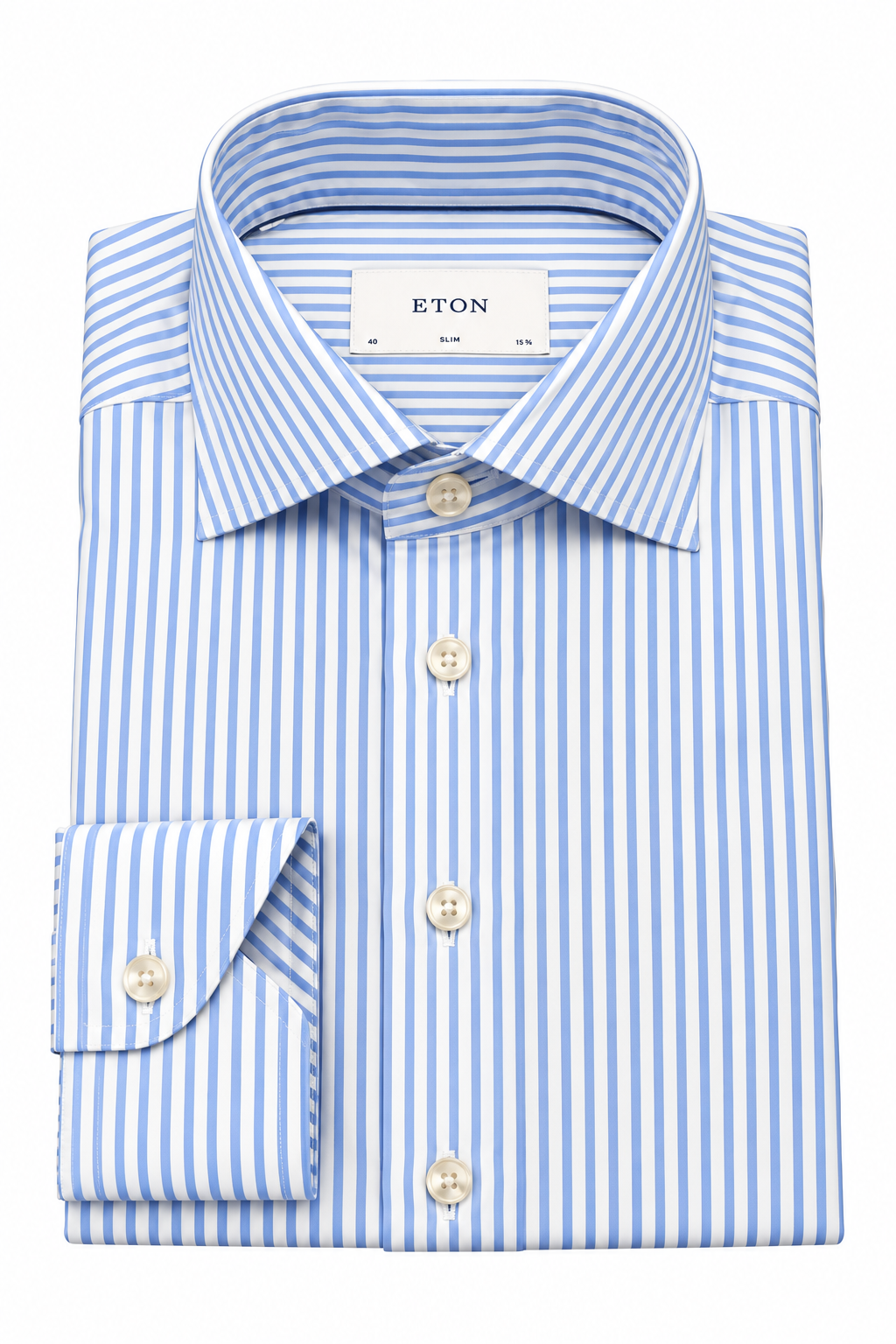 ETON | Striped Signature Oxford Shirt | Blue
