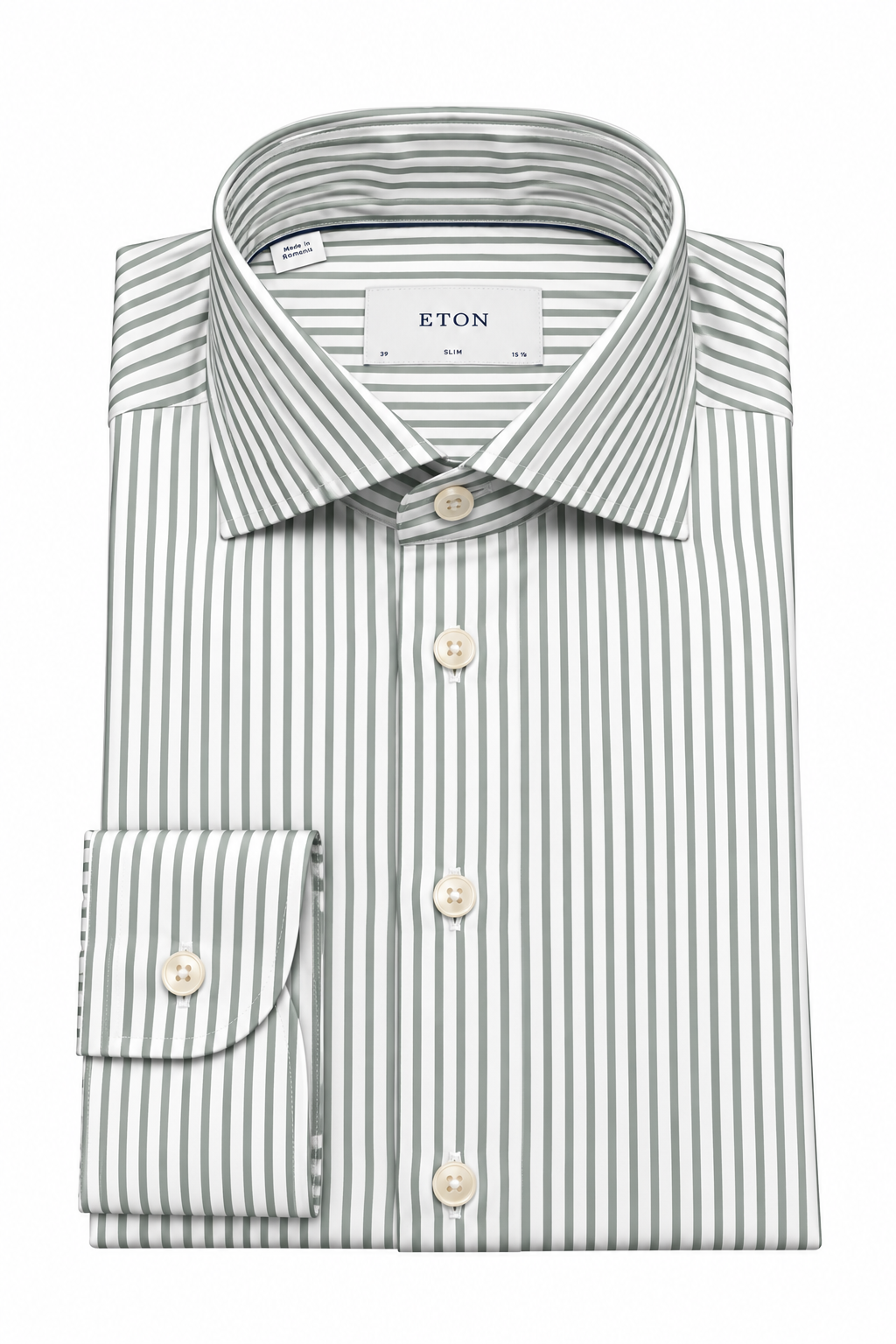 ETON | Striped Signature Oxford Shirt | Teal