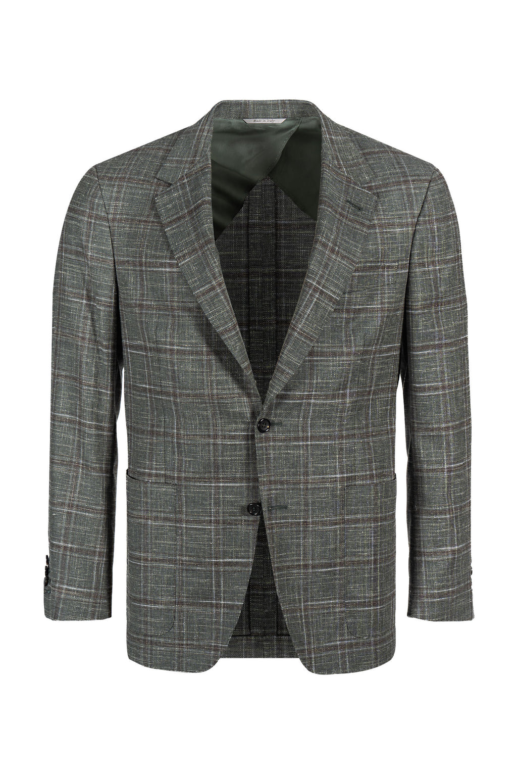 CANALI | Ultralight Chocolate Check Jacket | Dark Green