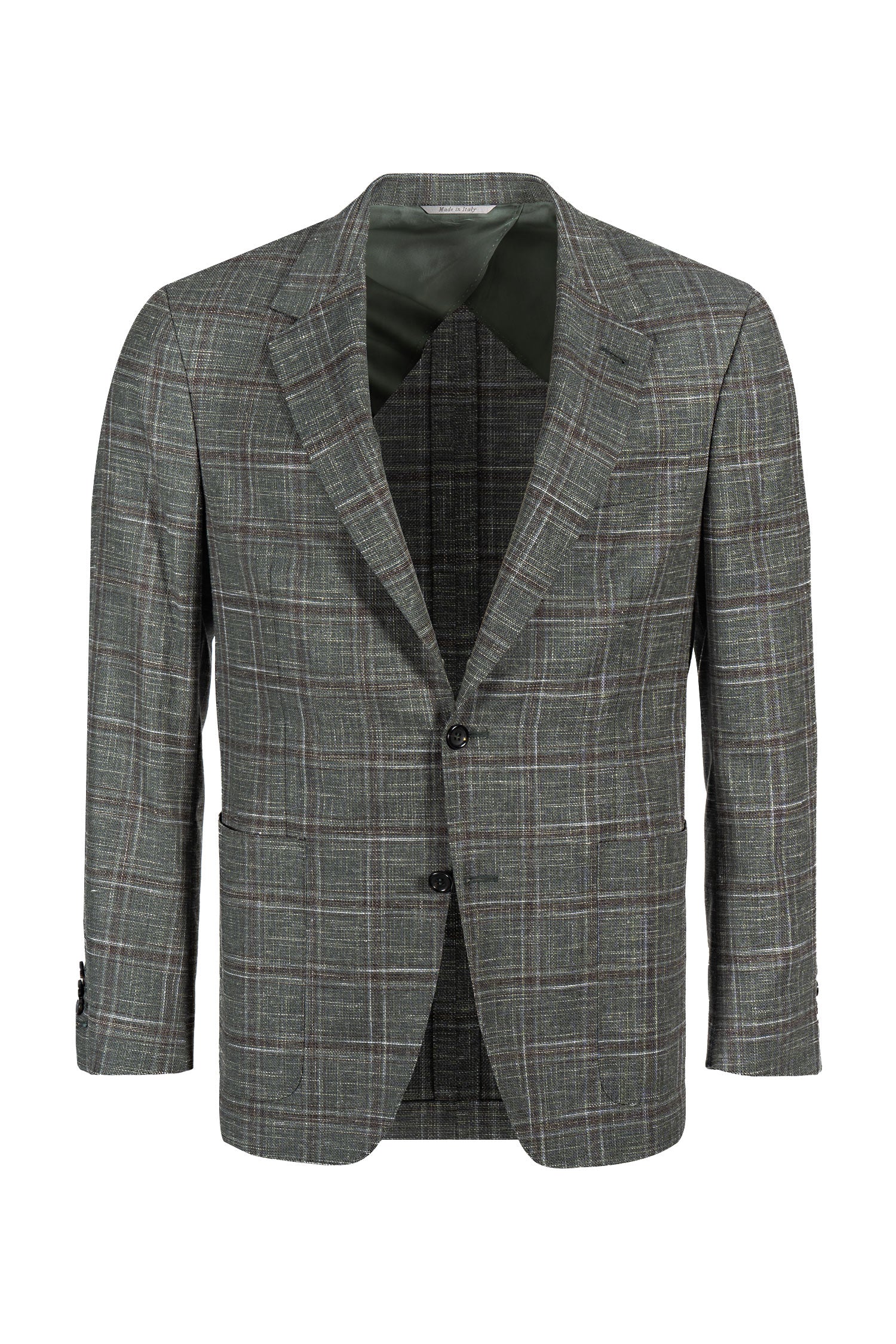 CANALI | Ultralight Chocolate Check Jacket | Dark Green