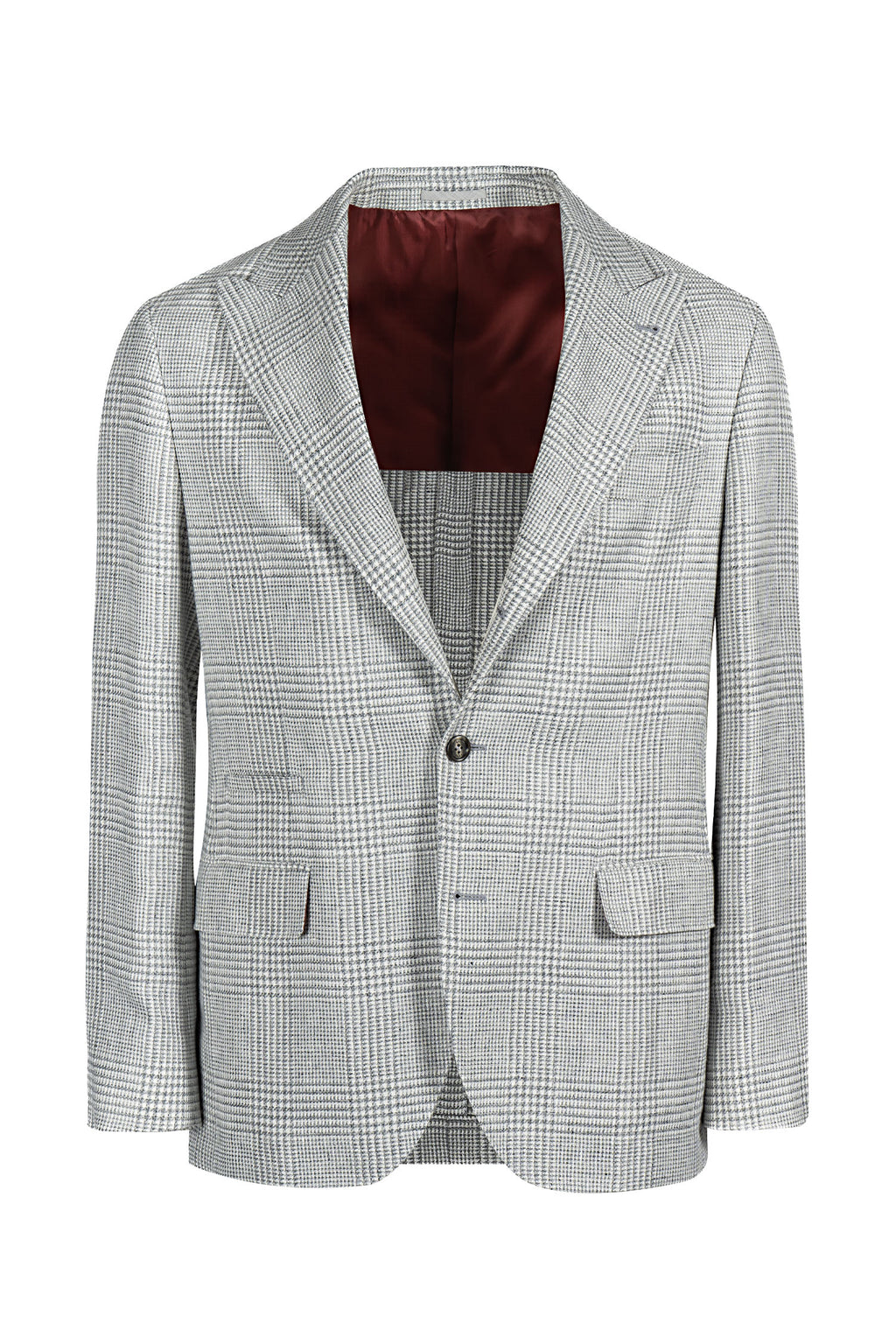 BRUNELLO CUCINELLI | Peak Lapel Prince Of Wales Jacket | Grey