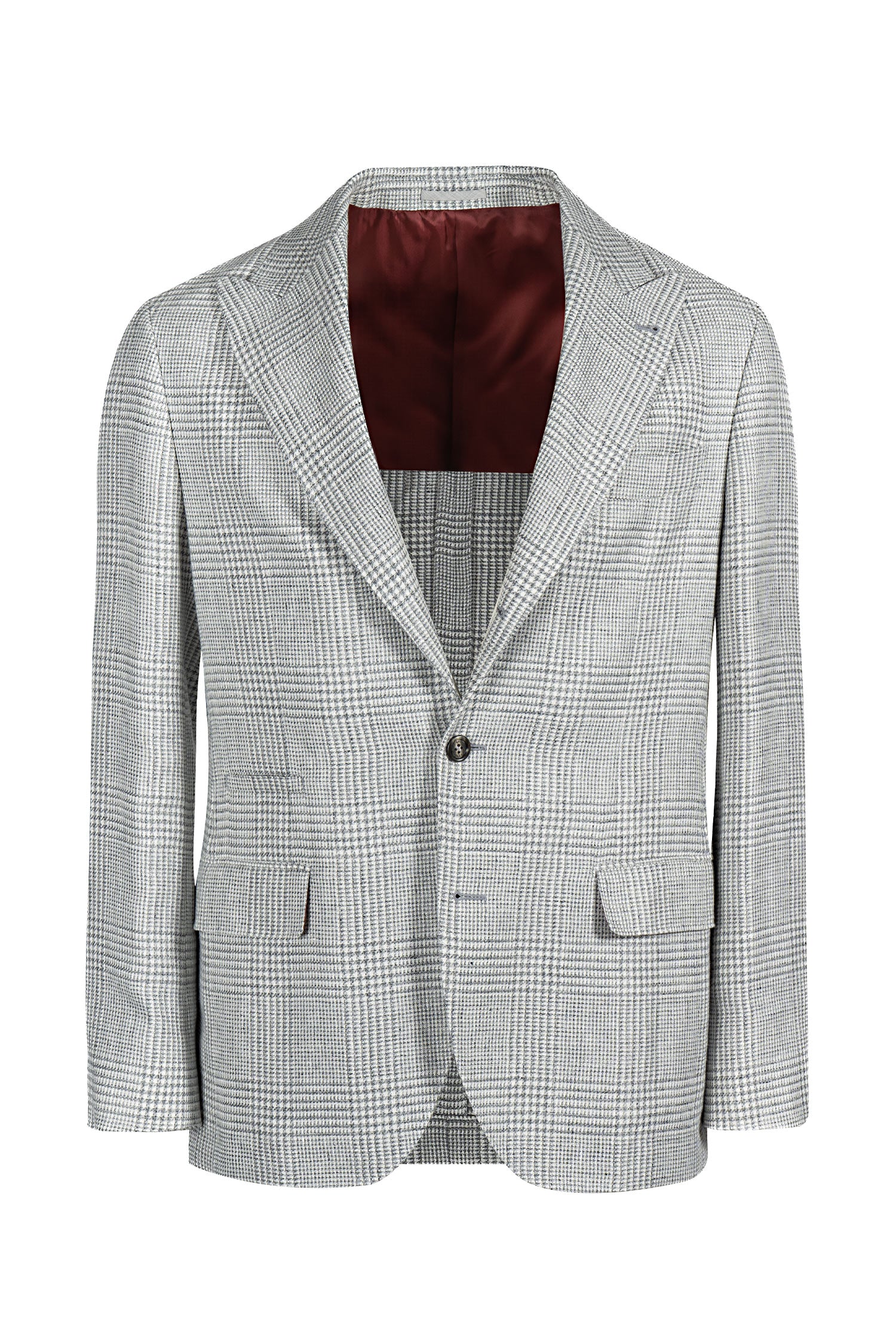 BRUNELLO CUCINELLI | Peak Lapel Prince Of Wales Jacket | Grey