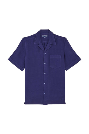 VILEBREQUIN Midnight Blue Bowling Collar Shirt