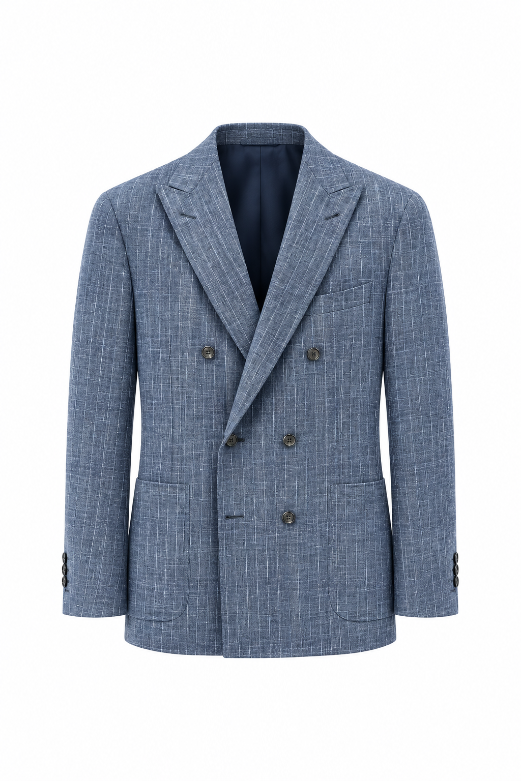 CANALI | Pinstripe Travel Suit 1 Pleat Trouser  | Dark Blue