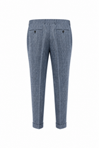 CANALI | Pinstripe Travel Suit 1 Pleat Trouser  | Dark Blue