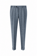 CANALI | Pinstripe Travel Suit 1 Pleat Trouser  | Dark Blue