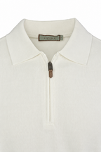 CANALI | Zip Neck Polo | White