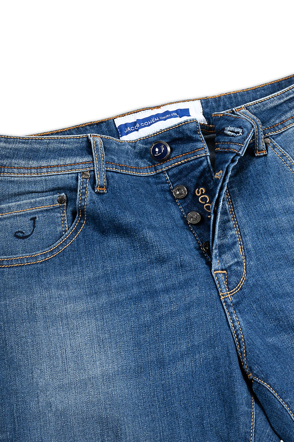 JACOB COHEN | Scott Jeans With Navy Badge | Light Denim