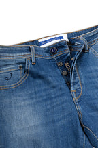 JACOB COHEN | Scott Jeans With Navy Badge | Light Denim