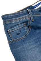 JACOB COHEN | Scott Jeans With Navy Badge | Light Denim