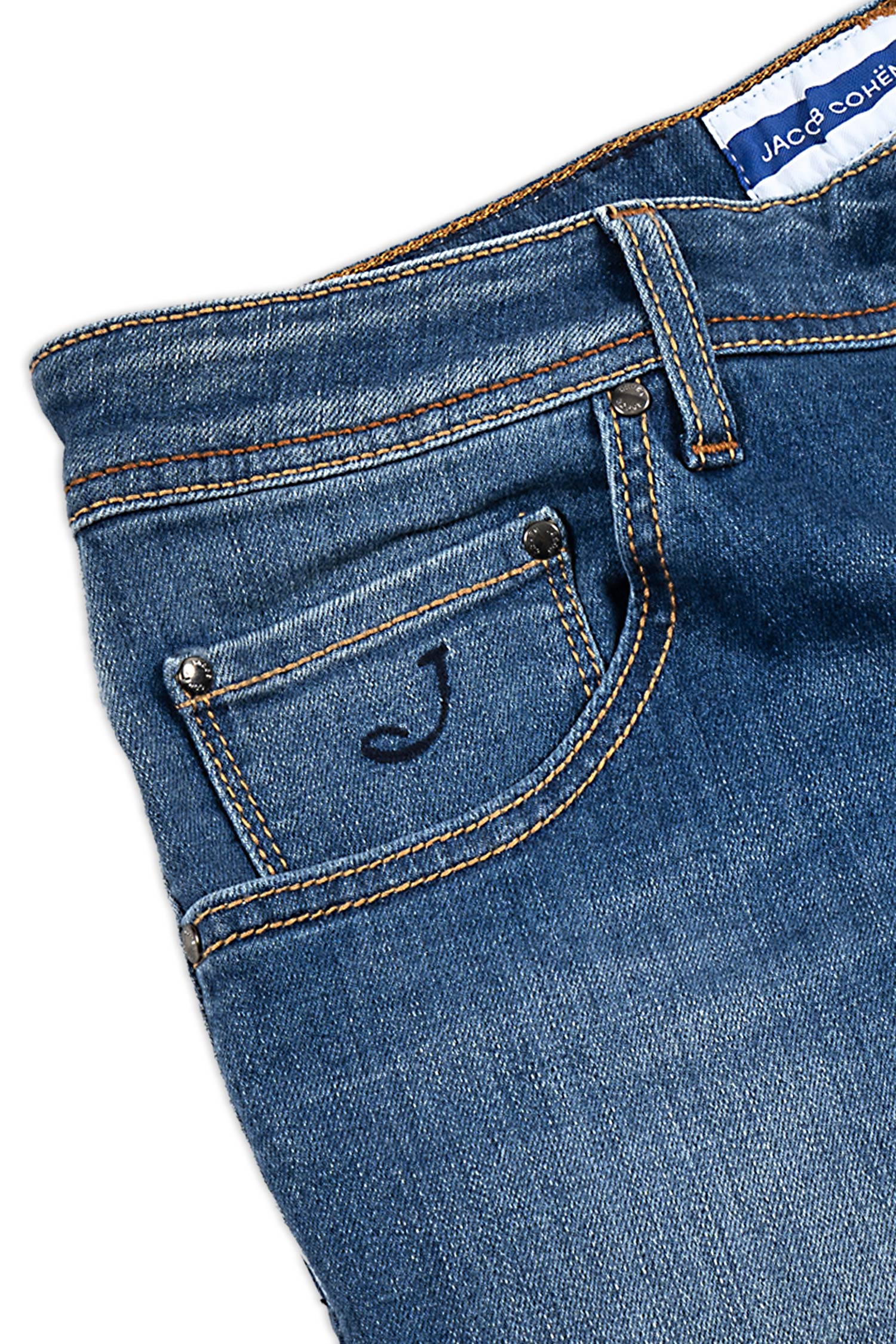 JACOB COHEN | Scott Jeans With Navy Badge | Light Denim