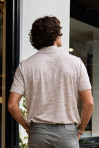 FEDELI | Zip Neck Polo | Light Brown