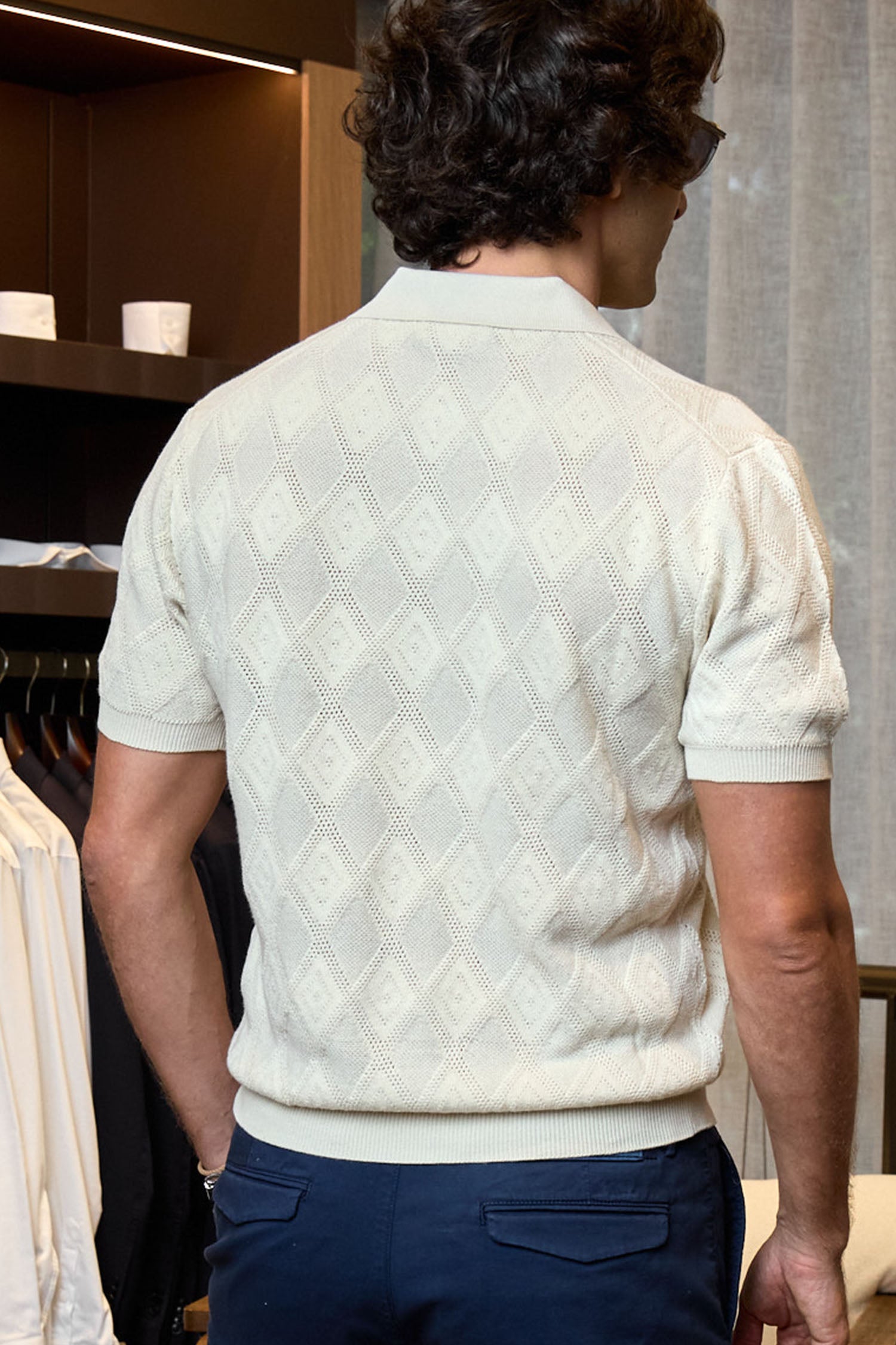ALTEA | V-Neck Polo | Cream