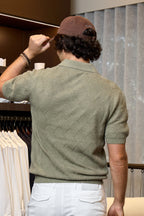 ALTEA | V-Neck Polo | Olive