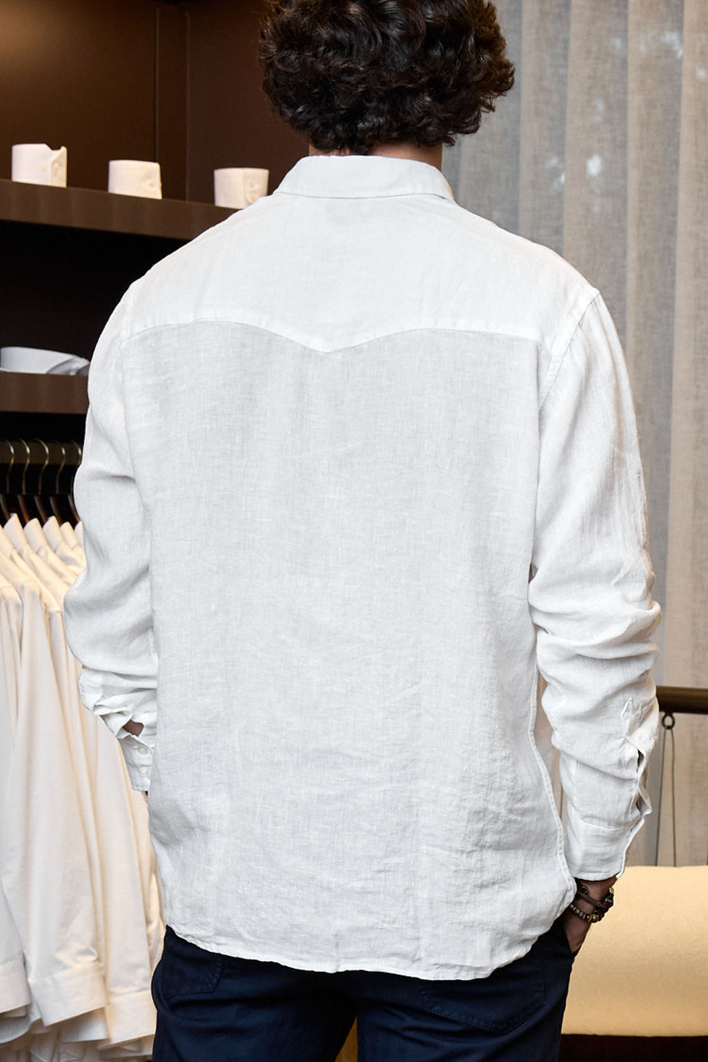 ALTEA | Linen Shirt With Pockets | White