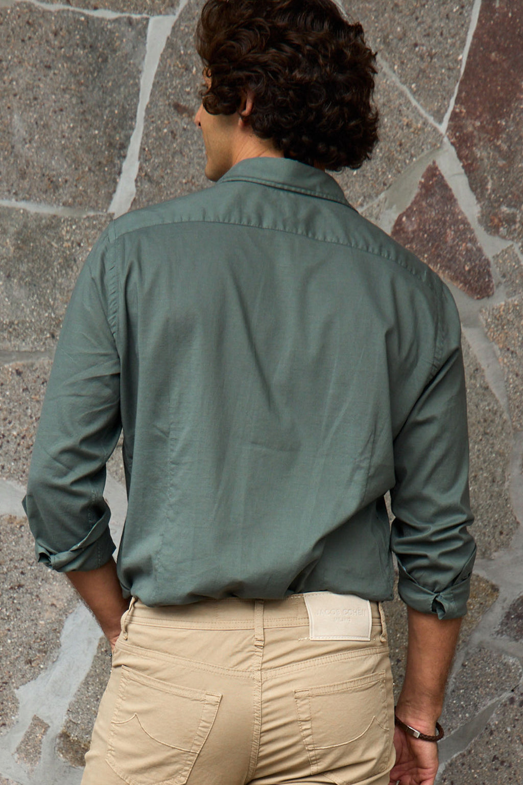 FEDELI | Soft Cotton Shirt | Army Green