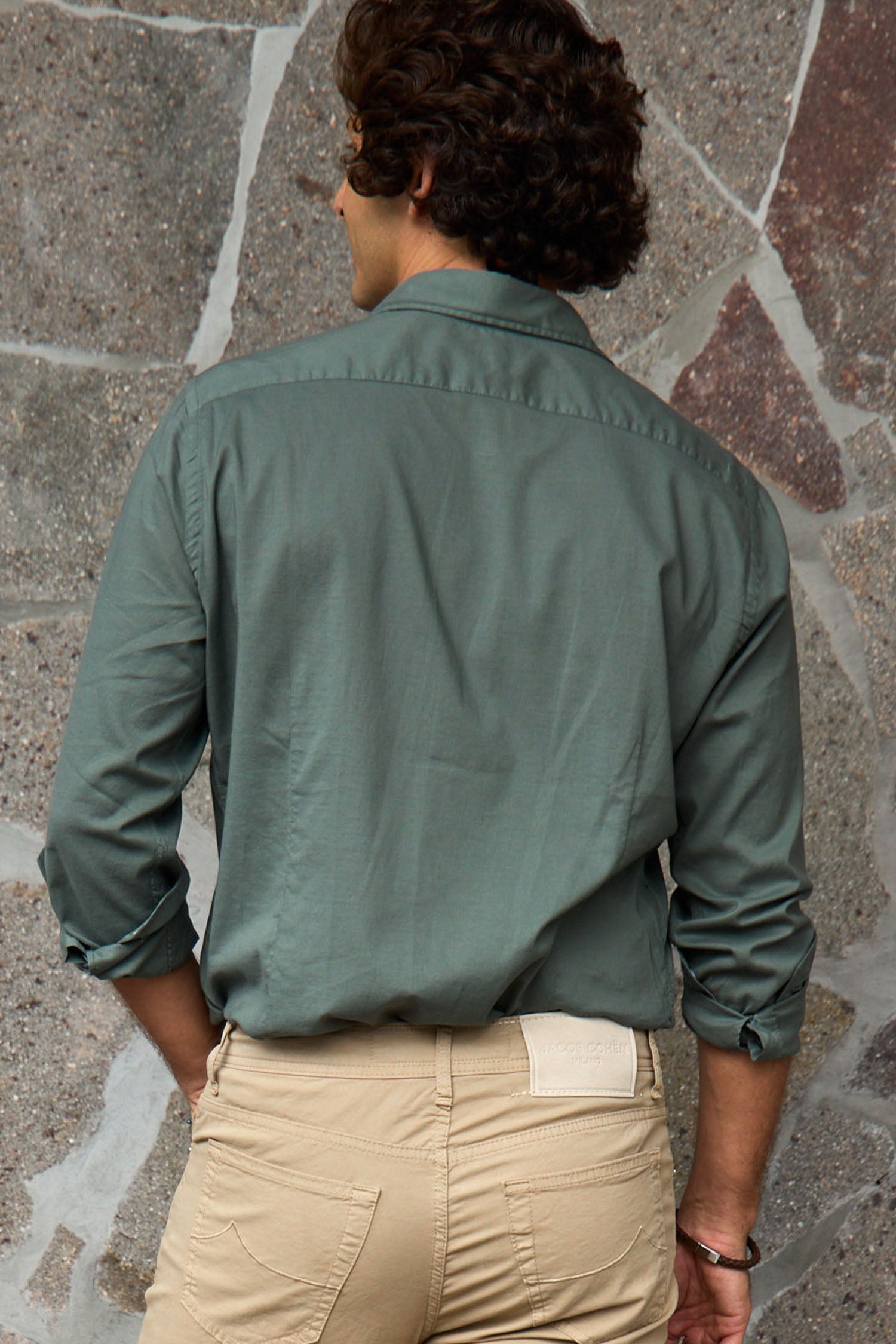 FEDELI | Soft Cotton Shirt | Army Green