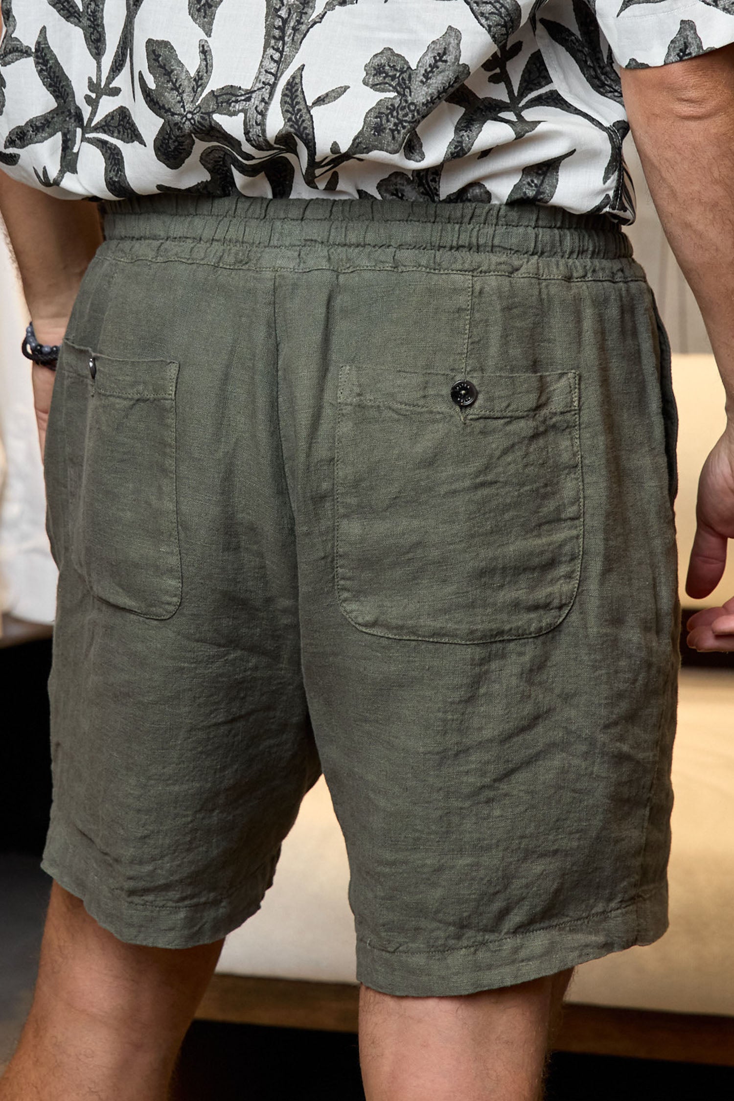 ALTEA | Linen Shorts | Khaki Green