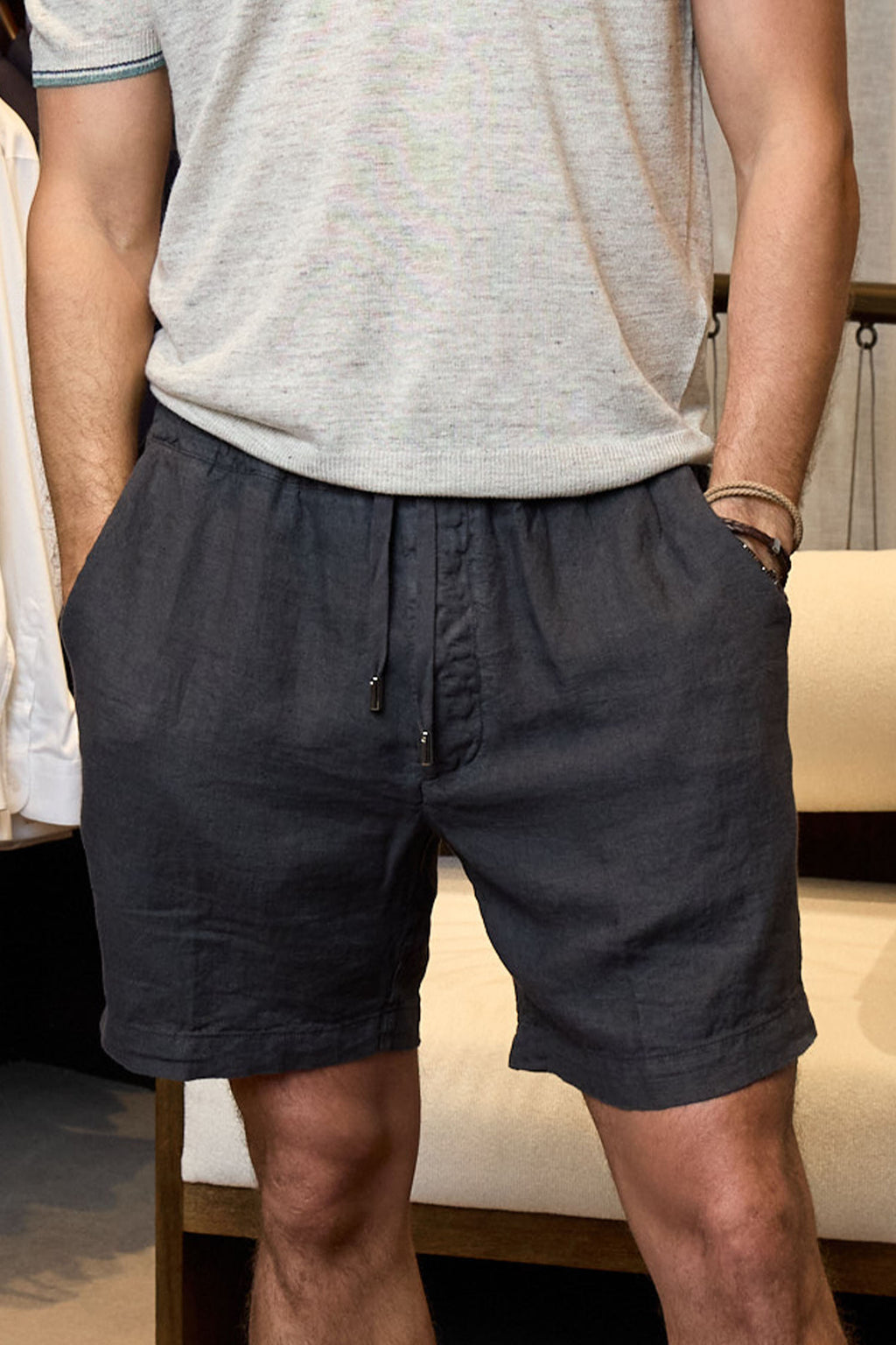 ALTEA | Linen Shorts | Charcoal
