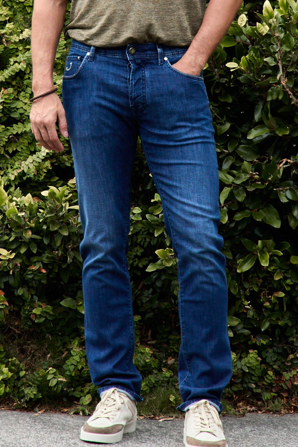 JACOB COHEN | Bard Geometric Patch Jeans | Denim