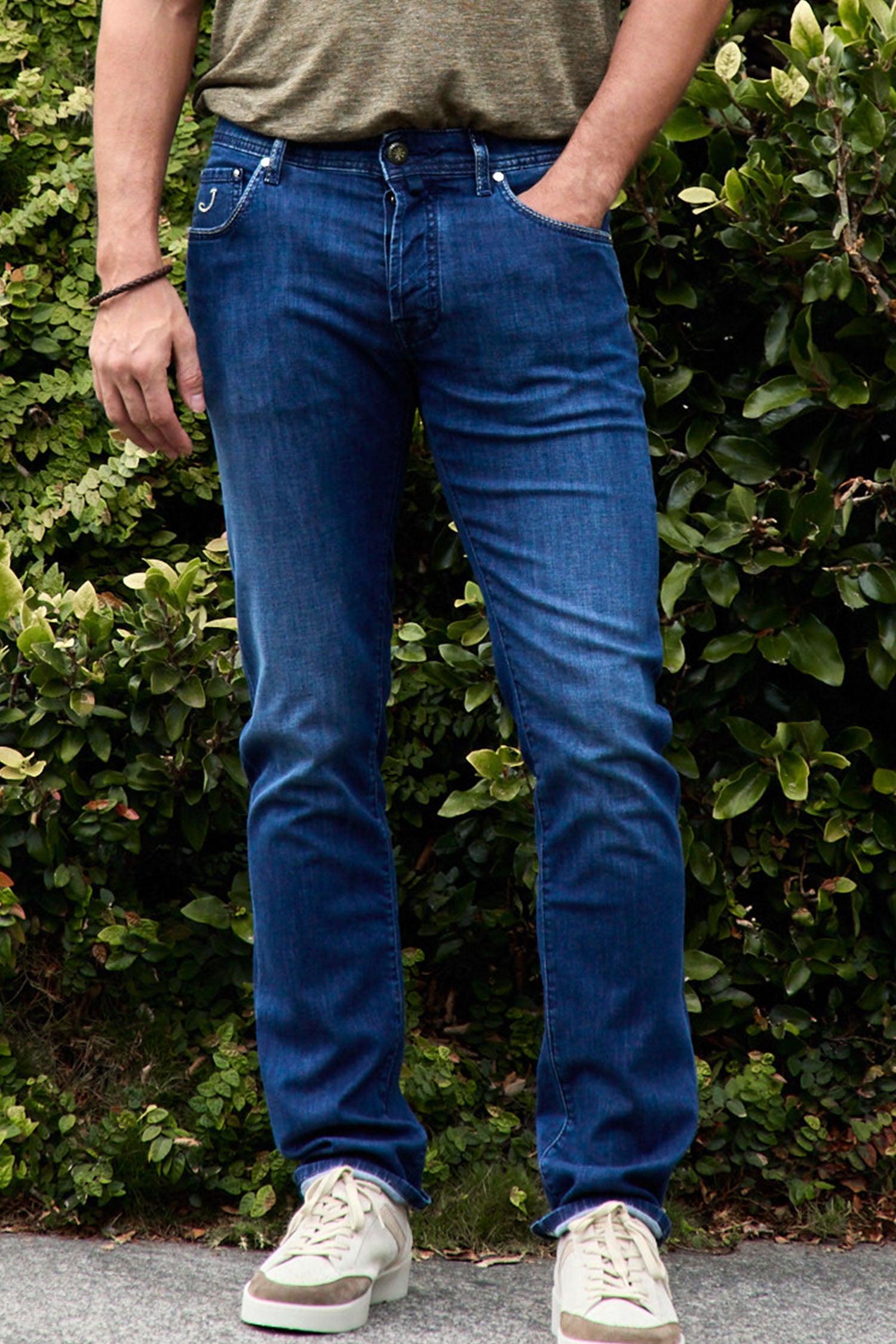JACOB COHEN | Bard Geometric Patch Jeans | Denim