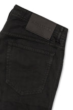 JACOB COHEN | Cotton & Linen Herringbone Trousers | Black