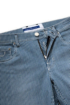 JACOB COHEN | Striped Denim Shorts | Blue & White