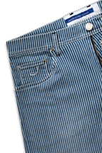 JACOB COHEN | Striped Denim Shorts | Blue & White