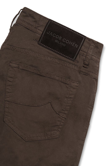 JACOB COHEN Chocolate Bard Cotton Trousers
