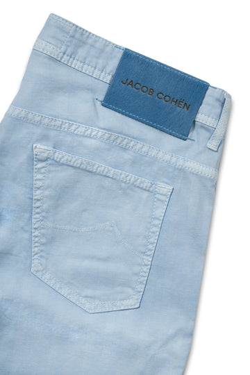 JACOB COHEN Sky Blue Lou Herringbone Shorts