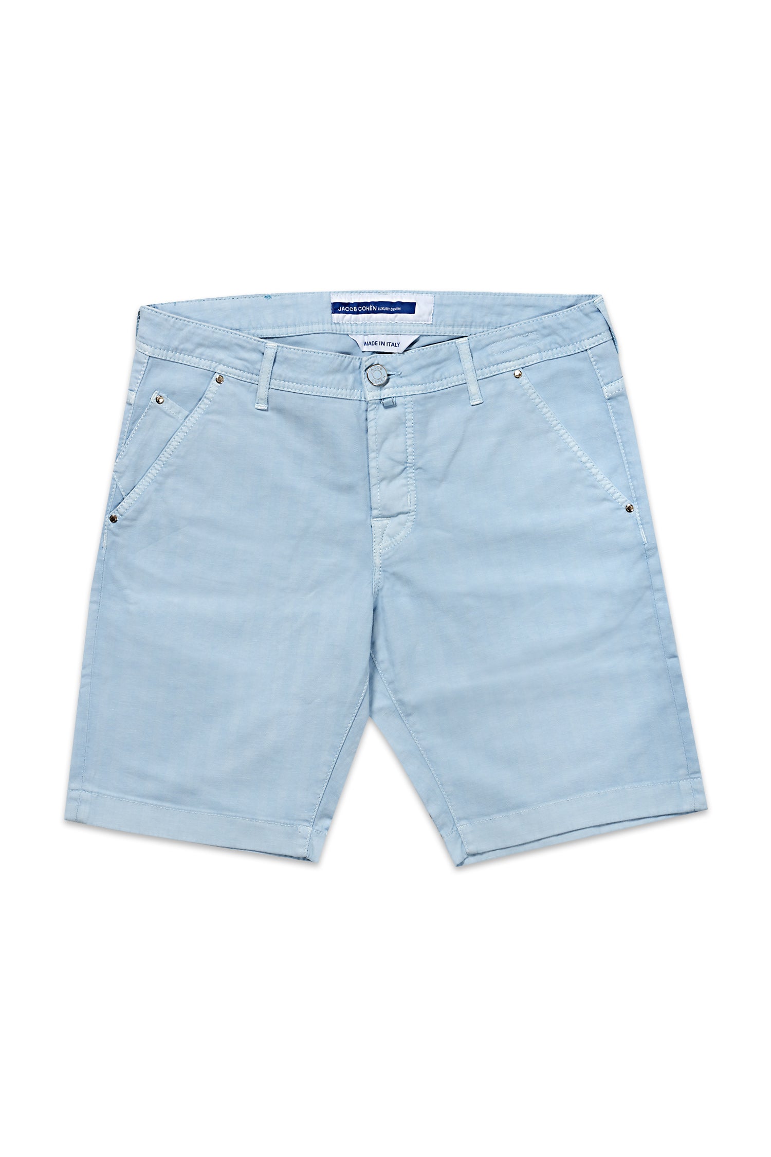 JACOB COHEN | Lou Herringbone Shorts | Sky Blue