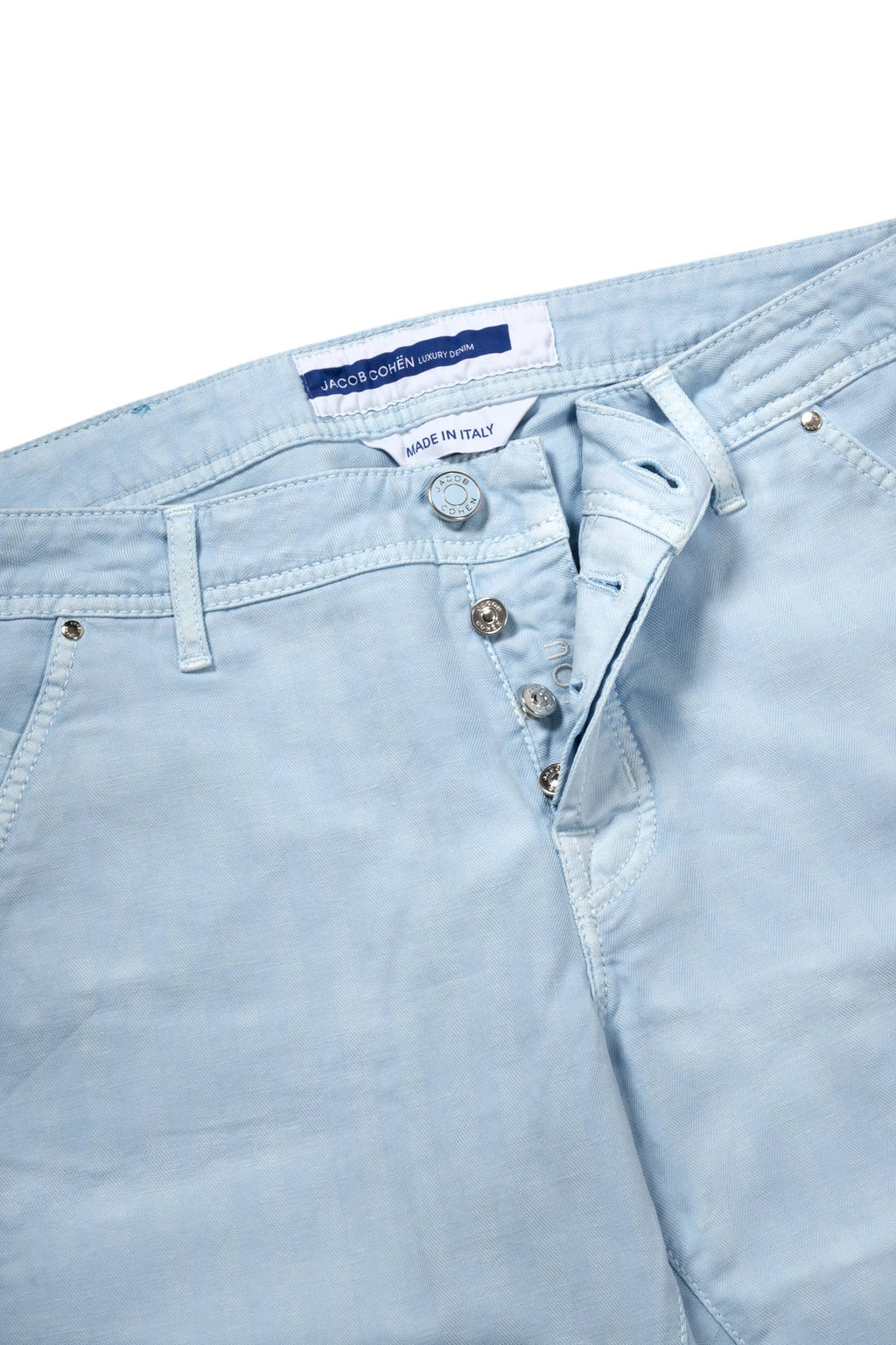 JACOB COHEN | Lou Herringbone Shorts | Sky Blue