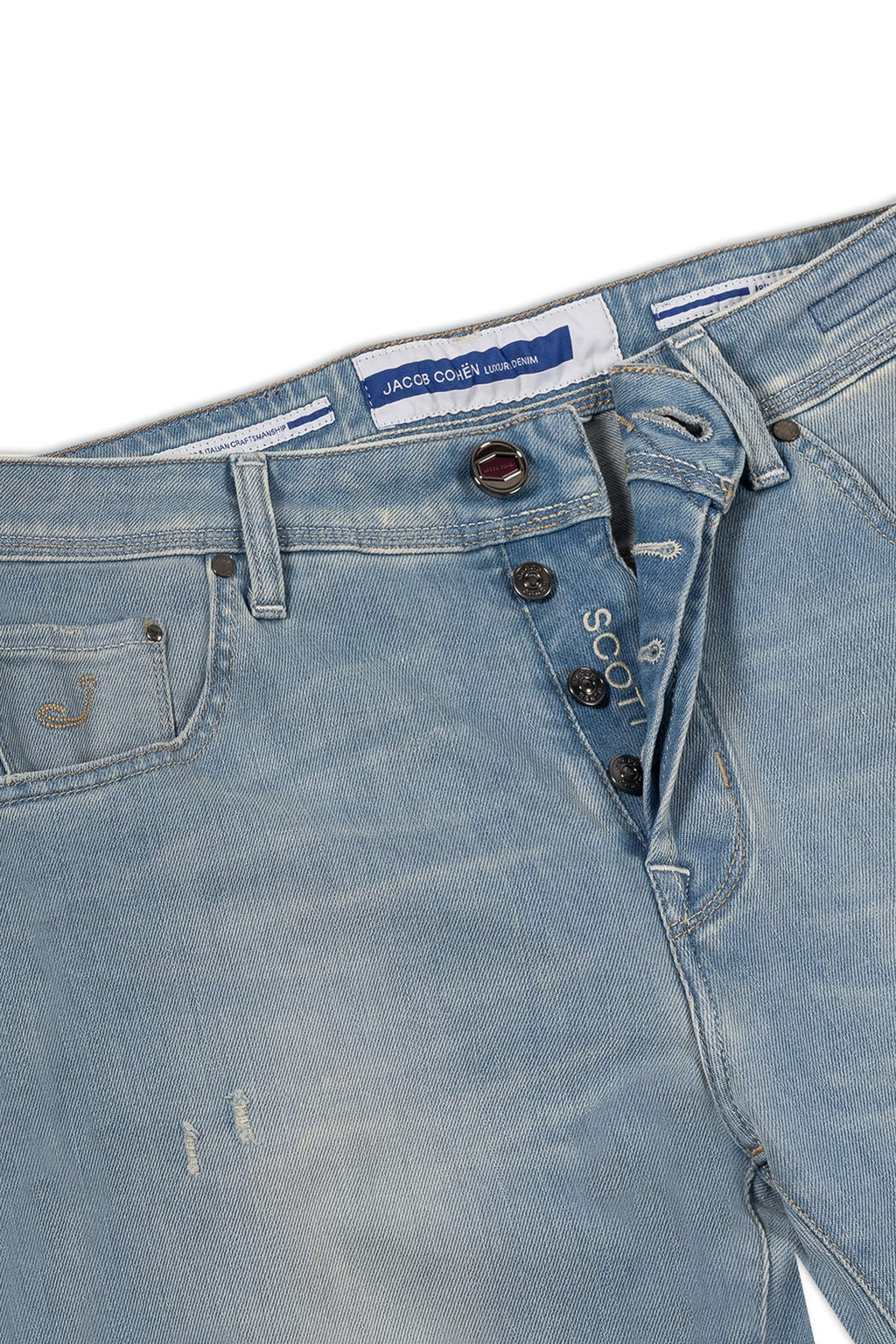 JACOB COHEN | Scott Jeans Hexagon Badge | Pale Denim