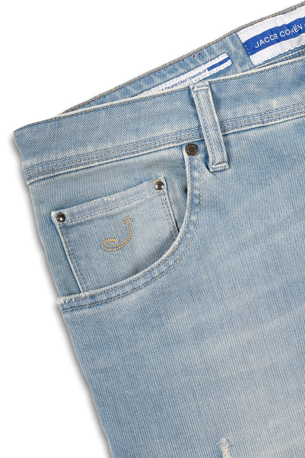 JACOB COHEN | Scott Jeans Hexagon Badge | Pale Denim