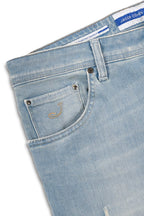 JACOB COHEN | Scott Jeans Hexagon Badge | Pale Denim