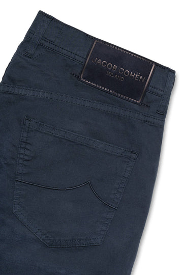 JACOB COHEN Navy Cotton Shorts Suede Label