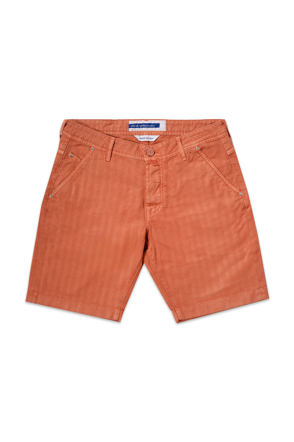 JACOB COHEN | Lou Herringbone Shorts | Orange