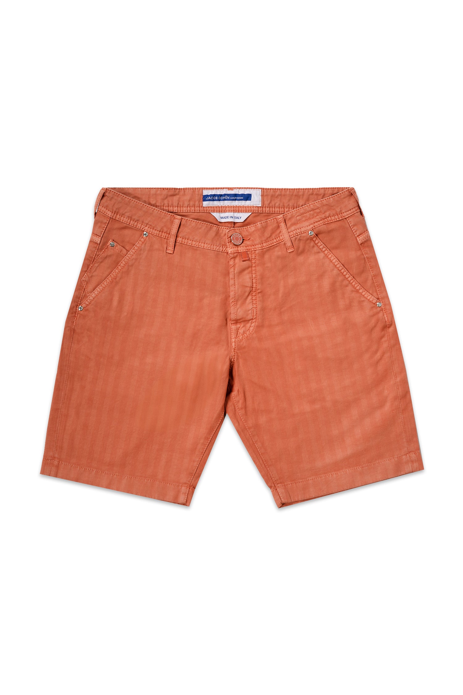 JACOB COHEN | Lou Herringbone Shorts | Orange